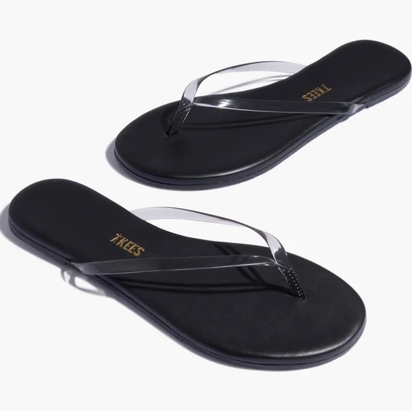 Sandals Tkees Clear Slides TKEES Shoes Nwot Tkees Black Lily Clear